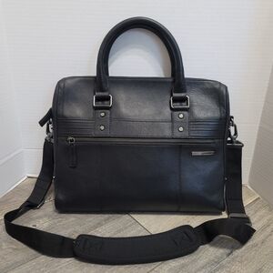 Samsonite Esquire Black Softsided Leather Briefcase 15.6"